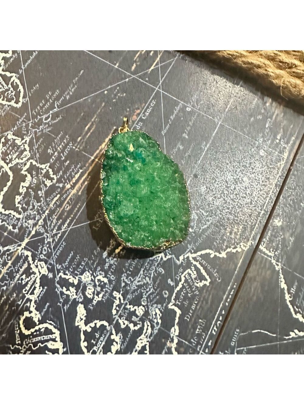 Druzy Agate Oval Stone Pendant